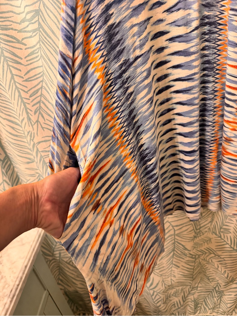 Vermilli Hawaii Orange and Blue Electric Patterned Swing Tank Dress - Picture 2 of 6